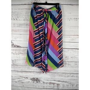 Trina Turk Skirt Women's Small Stripe Midi High Waist Boho Resort Beach Casual